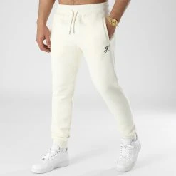 Pantalon Jogging Premium Avec Broderie 902B Natural - Final Club | Confort & Style