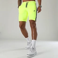 Short Jogging Premium à Bandes 888 Jaune Fluo - Meilleure Vente Final Club -Final Club Soldes final club 301636 FINAL 888 20220412T154958 03