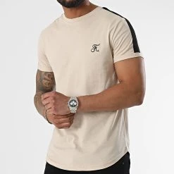 Tee Shirt Oversize Premium à Bande 911 Beige - Final Club