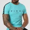 Tee Shirt A Bandes Logo Premium Fit 937 Bleu Pastel | Final Club