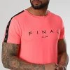 Promo Tee Shirt A Bandes Logo Premium Fit 938 Rose Fluo - Final Club