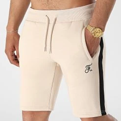 Short Jogging Premium A Bandes 933 Beige | Final Club | Confort et Style -Final Club Soldes final club 303497 FINAL 933 20220429T120503 04