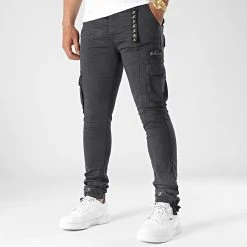 Top 10 Pantalon Cargo Skinny Fit 946 Gris Anthracite - Final Club