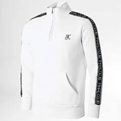 Sweat zippé Premium à bandes 835 Blanc - Final Club | Vente Flash
