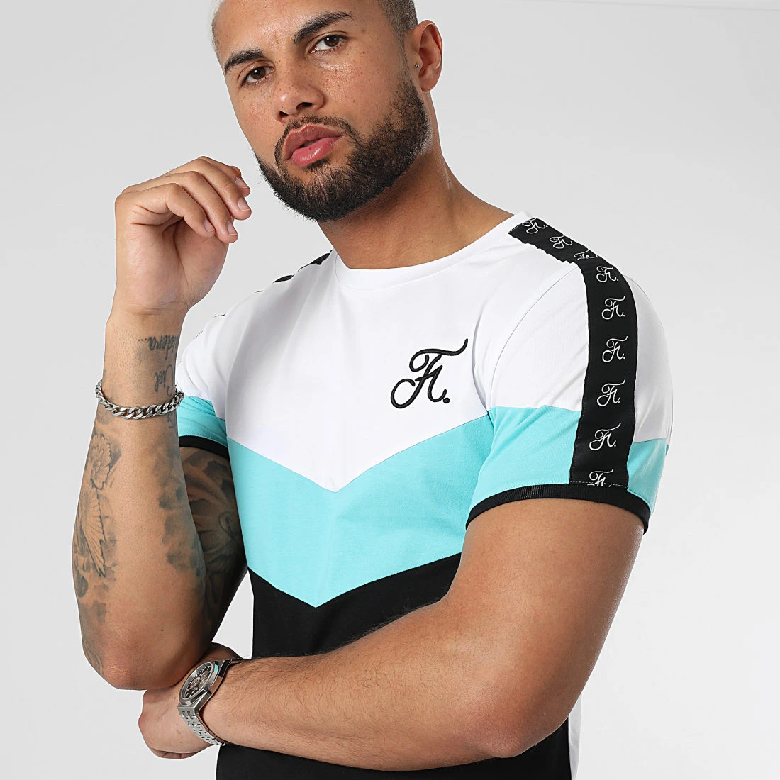 Grosses Soldes 🧨 Tee Shirt Retro Tricolore 972 Bleu Pastel Noir Blanc - Final Club 4 Grosses Soldes 🧨 Tee Shirt Retro Tricolore 972 Bleu Pastel Noir Blanc - Final Club – Image 2