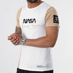 Tee Shirt Nasa Final Edition 974 Blanc Beige - Final Club -Final Club Soldes final club 307069 FINAL 974 20220513T153107 03