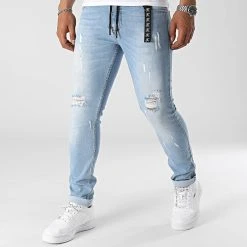 Budget 😉 Jean Slim Fit Avec Destroy 953 Bleu Denim Wash de Final Club ✨ | Jeans Homme Tendance -Final Club Soldes final club 312961 FINAL 953 20220513T145145 03