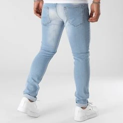 Budget 😉 Jean Slim Fit Avec Destroy 953 Bleu Denim Wash de Final Club ✨ | Jeans Homme Tendance -Final Club Soldes final club 312961 FINAL 953 20220513T145149 06