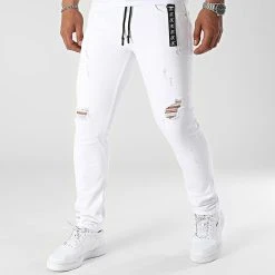 Jean Slim Fit Avec Destroy 955 Denim Blanc de Final Club - Coupon Inclus 👏