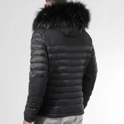 Doudoune Night Shark Noir Orange avec Fourrure Noire 0014 - Final Club -Final Club Soldes final club 314413 FINAL 1150510 0014 20221005T104802 04