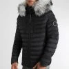 Doudoune Capuche Premium Tech Noir Fourrure Grise - Final Club -Final Club Soldes final club 316026 FINAL 1150510 0021 20221102T140854 01