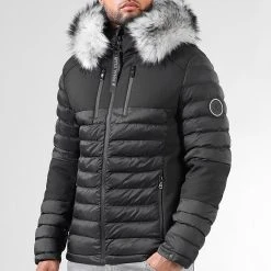 Doudoune Night Shark avec Fourrure Grise 0022 Noir - Final Club -Final Club Soldes final club 316062 FINAL 1150510 0022 20221005T104819 03