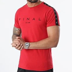 Vente flash 🛒 Tee Shirt A Bandes Logo Premium Fit 959 Rouge - Final Club