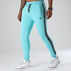 Pantalon Jogging A Bandes et Broderie 1001 Bleu Pastel - Final Club | Confort et Style -Final Club Soldes final club 317672 FINAL 1001 20220628T144317 03