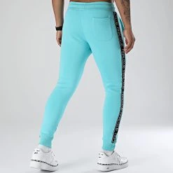 Pantalon Jogging A Bandes et Broderie 1001 Bleu Pastel - Final Club | Confort et Style -Final Club Soldes final club 317672 FINAL 1001 20220628T144318 04