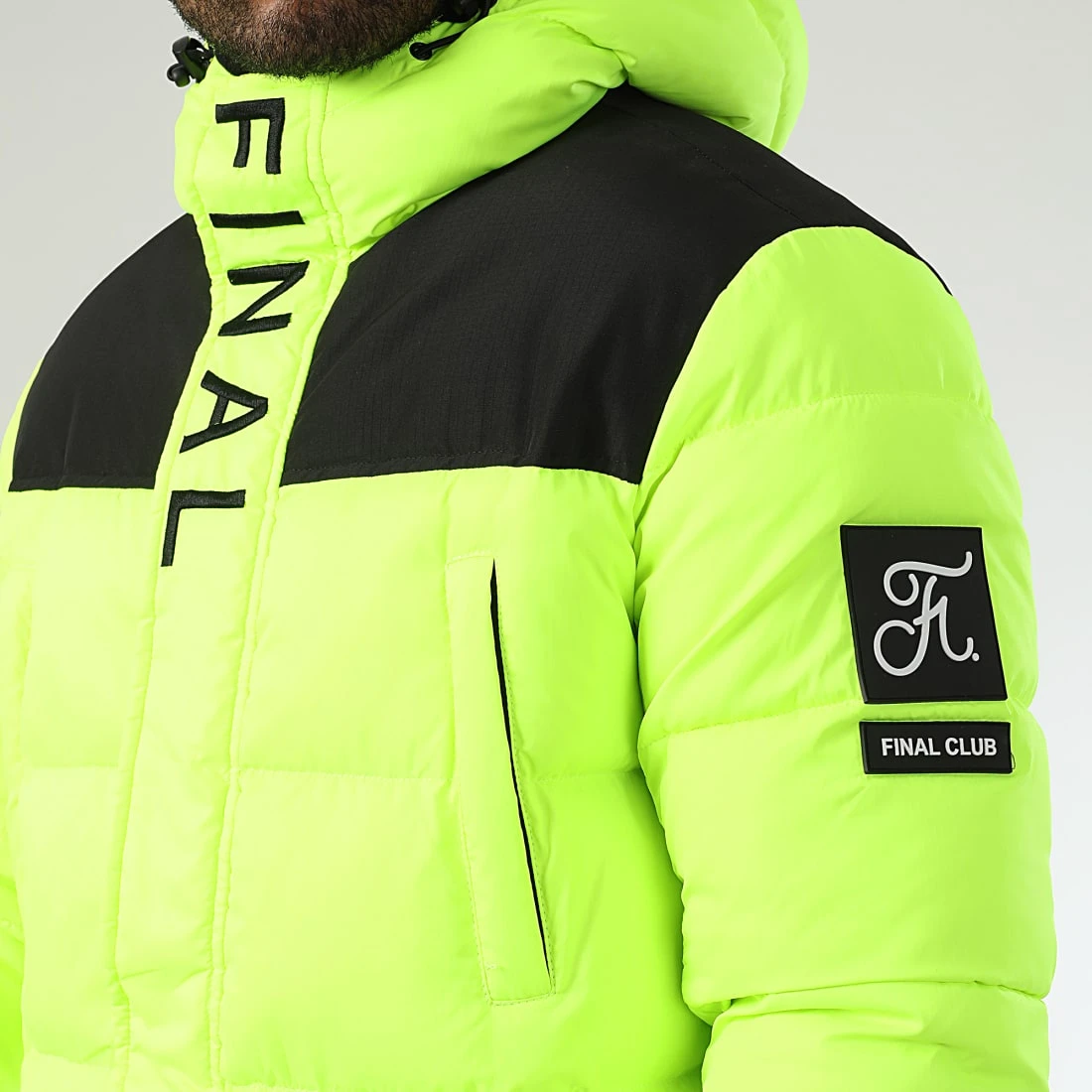 Doudoune Capuche Dark Interstellar 0023 Jaune Fluo - Final Club 4 Doudoune Capuche Dark Interstellar 0023 Jaune Fluo - Final Club – Image 2