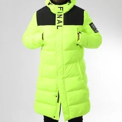 Doudoune Longue Capuche Dark Interstellar 0024 Jaune Fluo - Final Club