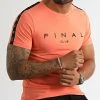 Tee Shirt à Bandes Logo Premium Fit 1007 Orange Pastel - Final Club