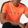 Tee Shirt à Bandes Logo Premium Fit 1009 Orange Fluo - Final Club