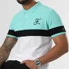 Polo Tricolore Avec Broderie 952 Blanc Noir Bleu Pastel - Final Club -Final Club Soldes final club 320203 FINAL 952 20220617T073411 01