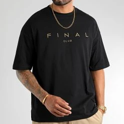 Tee Shirt Oversize Noir Premium Gold Signature 1021 - Final Club -Final Club Soldes final club 324723 FINAL 1021 20220912T154705 03