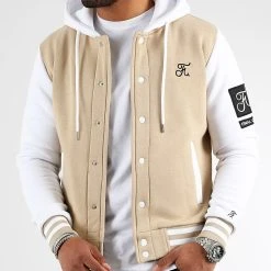 Veste Teddy à Capuche 1055 Beige Blanc - Final Club | Blousons & Vestes -Final Club Soldes final club 331171 FINAL 1055 20221028T153713 03