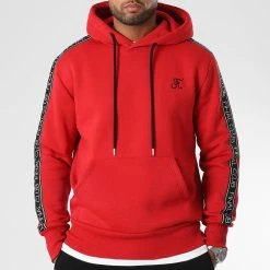 Sweat Capuche Premium A Bandes 1059 Rouge - Final Club